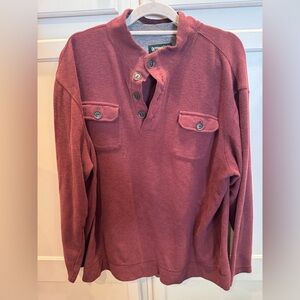 Outdoor Life Men's Maroon Casual Button Down Shirt